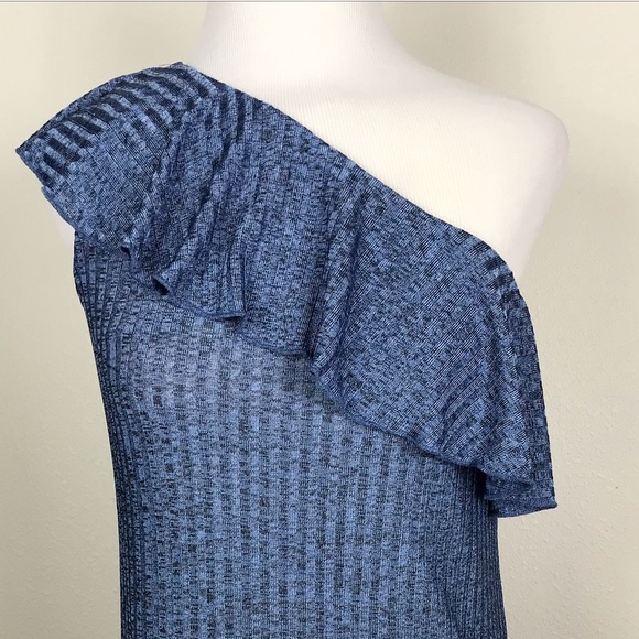 Juicy Couture Blue One Shoulder Flounce Top A8 - Picture 6 of 6